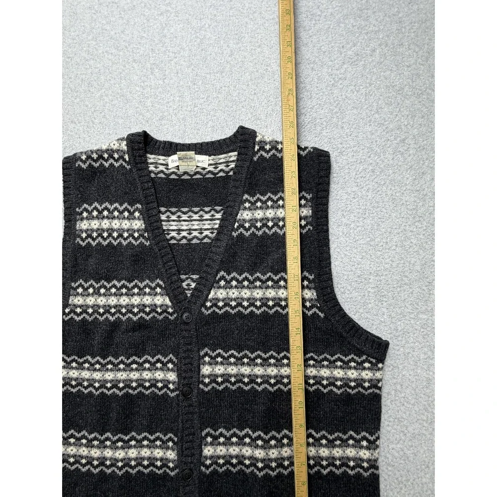 Vintage Banana Republic Sweater Vest Mens Large Lambswool Fair Isle Hong Kong